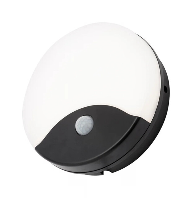 Outdoor Light Black Turus Led Bulkhead Round Ip65 Pir 3000k 4000k