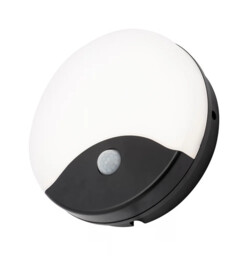 Outdoor Light Black Turus Led Bulkhead Round Ip65 Pir 3000k 4000k