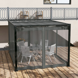 Outdoor Retractable Pergola Gazebo Roof Netting 3x4m Garden Shelter