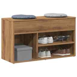 Shoe Bench Artisan Oak 80x30x45 Cm Engineered Wood Vidaxl