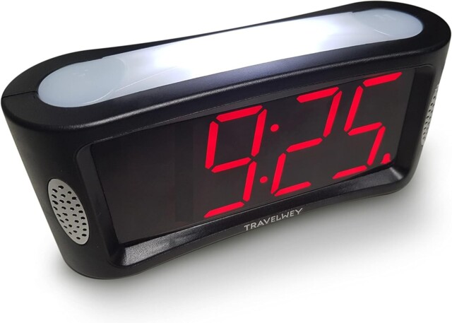 Mains Powered Jumbo Display Alarm Clock With Adjustable Night Light &