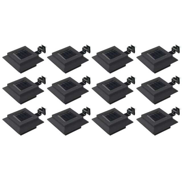 Outdoor Solar Lamps 12 Pcs Led Square 12 Cm Black Vidaxl