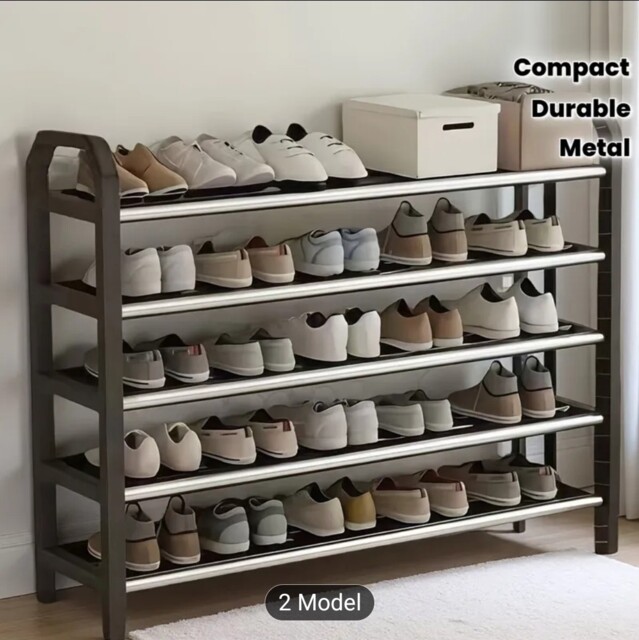 Shoe Rack 5 Tier Stand Compact Space Saving Shoes Storage Organiser