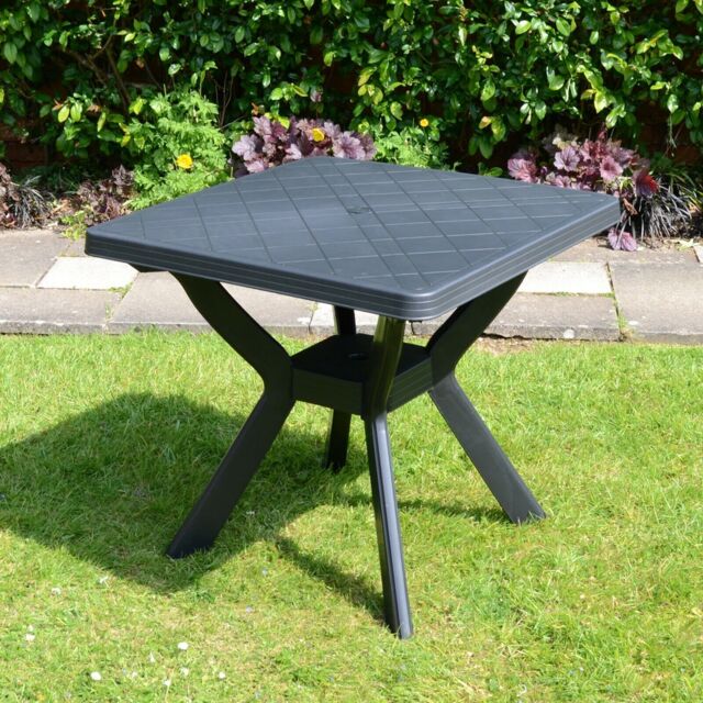 """turin"" 79cm Square Patio Table In Anthracite By Trabella Tb-713"