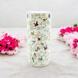 Classic Ceramic Umbrella Stand Floral Bird Round Design For Office,