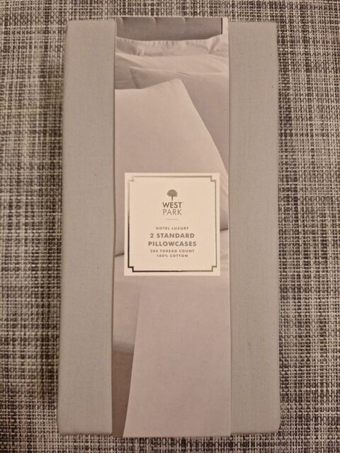 West Park Hotel Luxury 2 Standard Pillowcases 50x75cm 100% Cotton