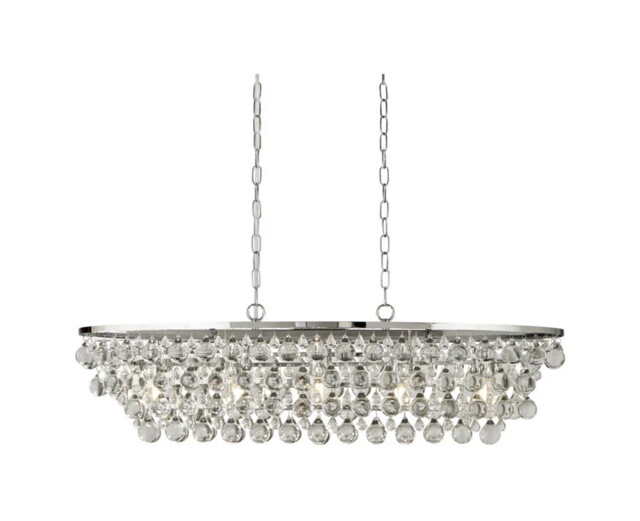 Ceiling Light Silver Michelle 5 Round Drops Chrome Searchlight