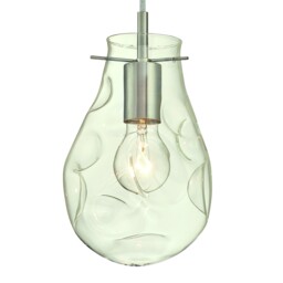 One Light Indoor Pendant Brushed Nickel Finish & Clear Indented
