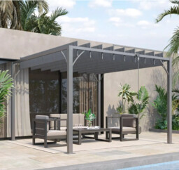 Outdoor Pergola Canopy Aluminium Retractable Roof Patio Gazebo Awning