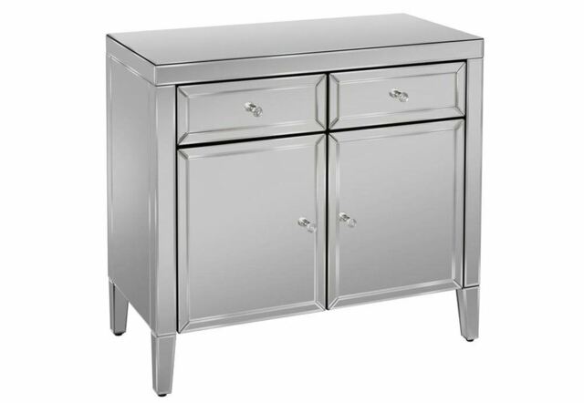 Birlea Valencia Mirrored Bevelled Glass 2 Drawer 2 Door Sideboard