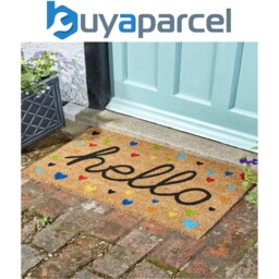 Smart Garden Hearty Heart Hello Coir Doormat Pvc Backing Mat Indoor