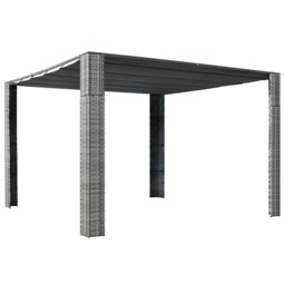 Gazebo With Roof Poly Rattan