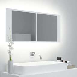Led Bathroom Mirror Cabinet White 100x12x45 Cm Acrylic Vidaxl