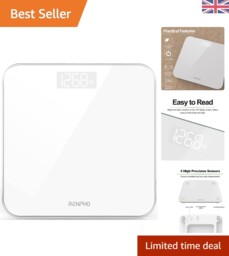 Stylish White Digital Body Weight Scale With Large Display & Step-on