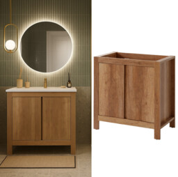 Bathroom Vanity Sink Unit 800mm Freestanding Floor Cabinet 2 Door