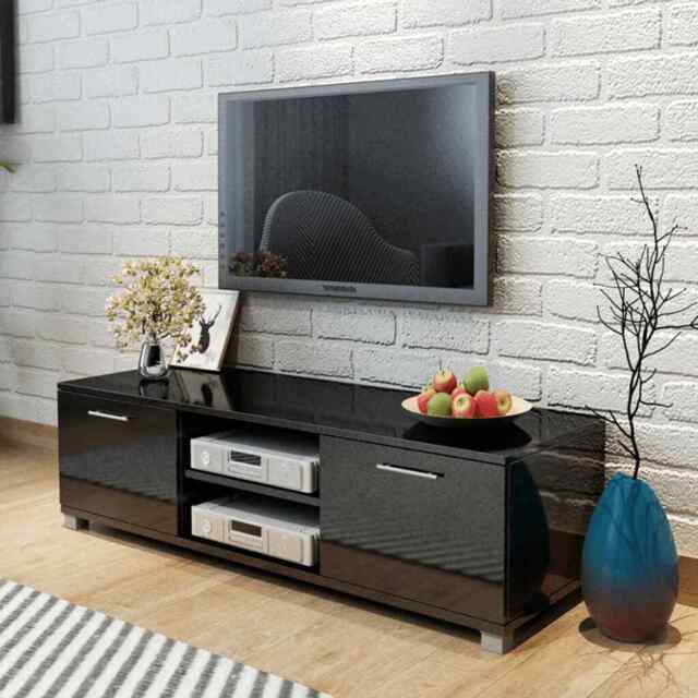 Tv Cabinet High-gloss Black 120x40.3x34.7 Cm Vidaxl