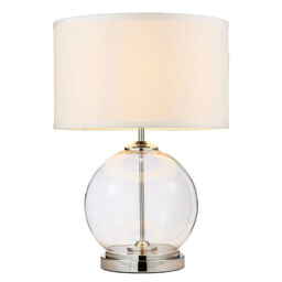 Litecraft Small Or Large Rhonda Table Lamp Glass Base With White Shade