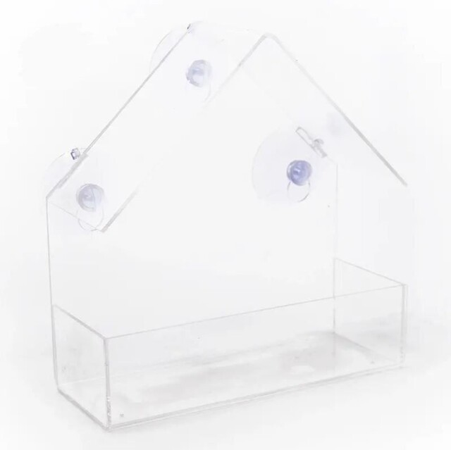 Essential Window Bird Feeder With Strong Suction Cups Clear Plastic