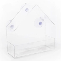 Essential Window Bird Feeder With Strong Suction Cups Clear Plastic