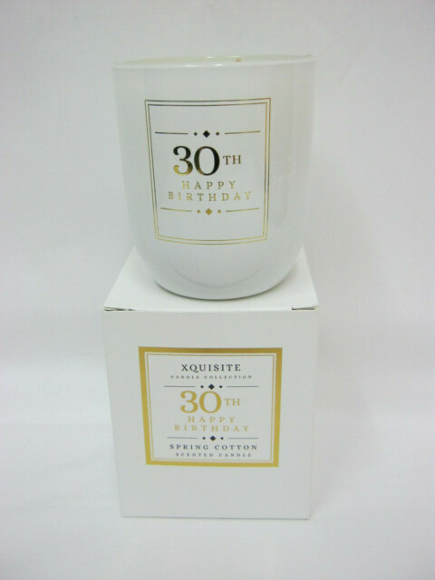 Xquisite Spring Cotton Scented Candle Glass Jar 30 Th Happy Birthday