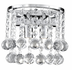 Wall Light Silver Hanna 2 Round Crystals Chrome Searchlight 2402-2cc