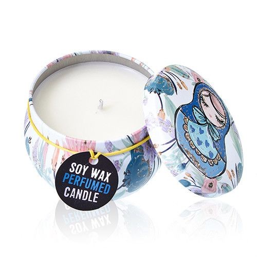 Art Tin Candle - Assorted Design Russian Dolls Dolly Candles Blue