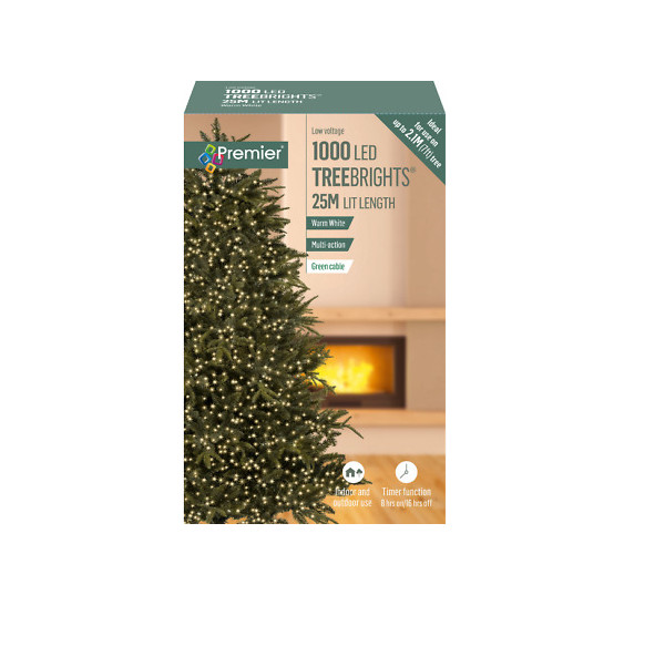 Premier 1000 Led Treebrights 25m - Warm White (green Cable)