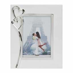 "4"" X 6"" Crystal Double Heart Picture Frame- Wedding Anniversary"