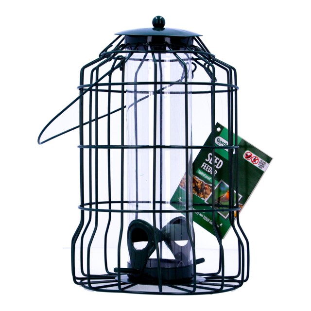 Gardman Squirrel Proof Bird Seed Feeder Wire Cage Green 26cm Wild