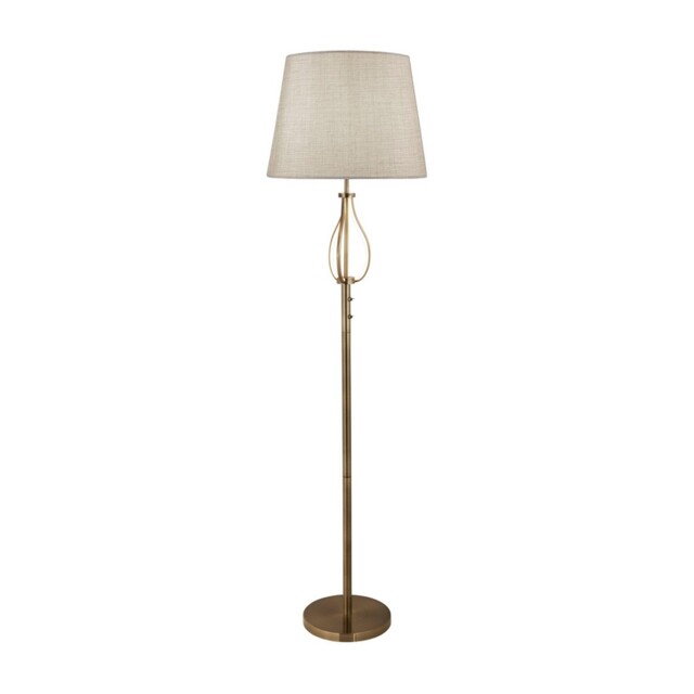 1 Light Led Antique Brass Finish Free Standing Floor Light With