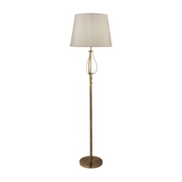 1 Light Led Antique Brass Finish Free Standing Floor Light With