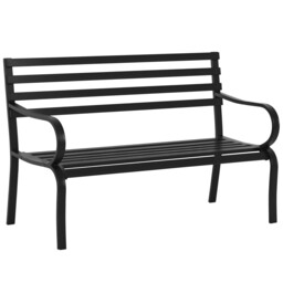 Outsunny 2 Seater Bench Garden Furniture Outdoor Metal Loveseat Seat