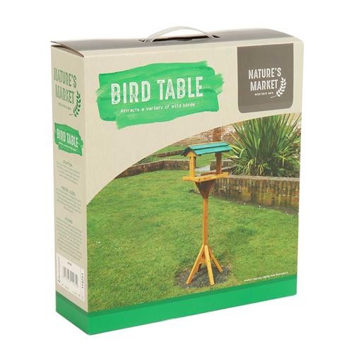 Traditional Wooden Wild Bird Table Garden Feeder Feeding Station Free