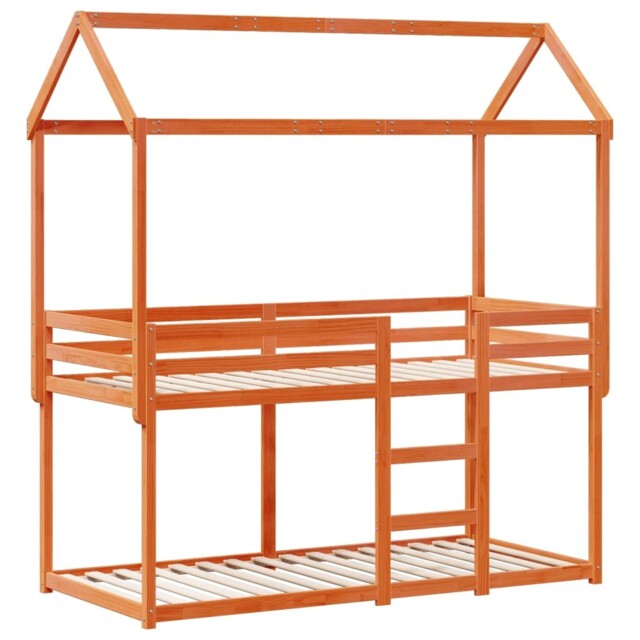 Bunk Bed With Roof Kids Twin Sleeper Bed Frame Loft Bed Solid Wood