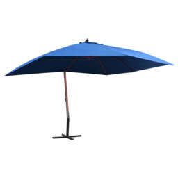 Hanging Garden Parasol Blue 400x300cm Polyester Canopy Bamboo Pole