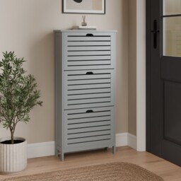 Bergen Three Tier Shoe Cabinet Grey