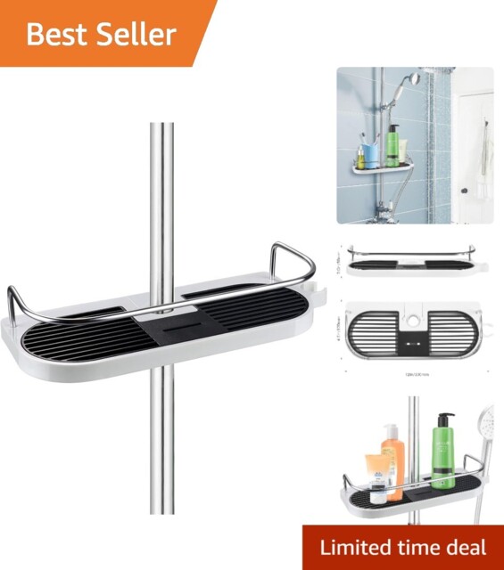 Space-saving Shower Shelf With Drainage For 19-25mm Shower Rails -