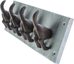 Dog Tail Wall Mounted Coat Rack With 4 Coat Hooks