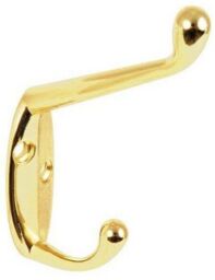 Securpak Door Wall Clothes Metal Double Hat & Coat Hooks Hanger -