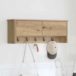 Wall-mounted Coat Rack With Shelf Artisan Oak 80 X 20 X 30 Cm Vidaxl