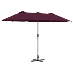 Garden Parasol Polyester And Aluminium Outdoor Shade Uv Sun Protection