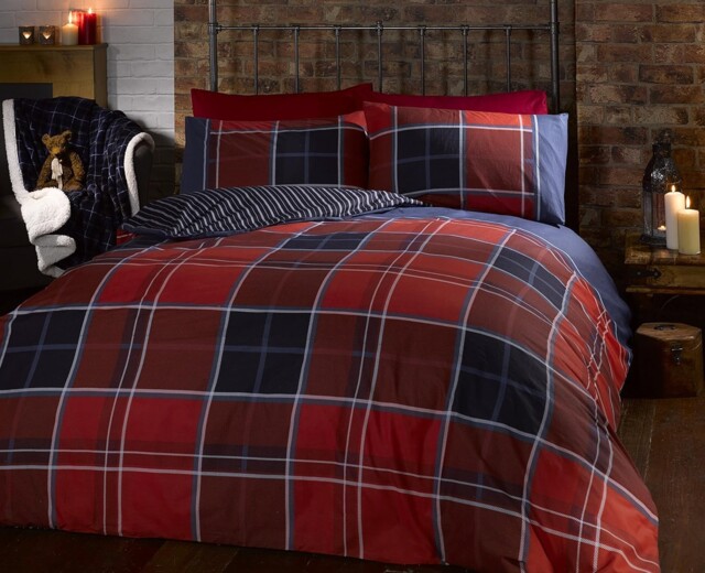 Argyle Single Quilt Duvet Cover And Pillowcase Reversible Bedding Bed
