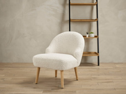 Ted Chair Soft White Cushioned Occasional Seat Boucle