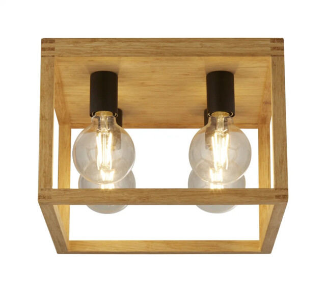 Ceiling Light Wood Square Flush Searchlight 54742-4na