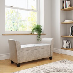 Verona Upholstered Window Seat Blanket Storage Living Bedroom Crushed
