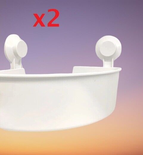 Ikea Tisken X 2 Bathroom/shower Corner Shelf Units With Suction Cups