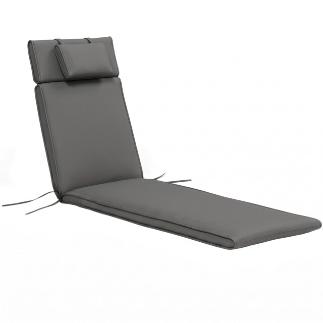 Outsunny Garden Sun Lounger Cushion Only, Recliner Pad With Pillow