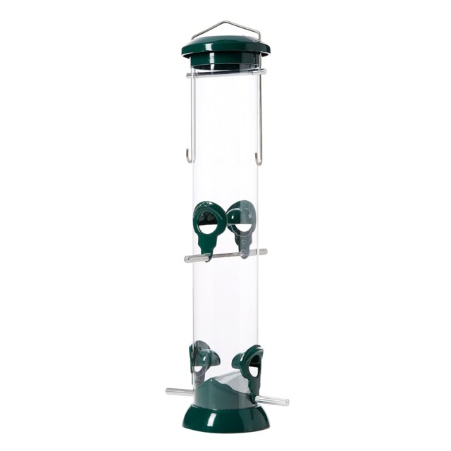 Premium Bird Seed Feeder, Hanging Feeder With Four Perch 15 Inch,