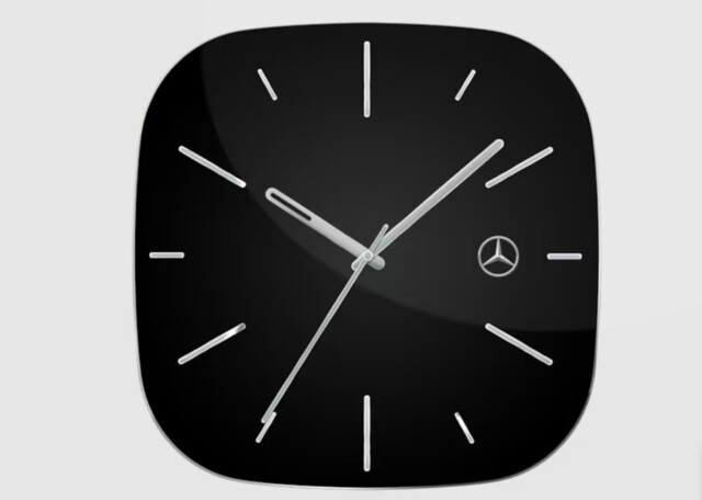 Mercedes-benz Genuine Wall Business Clock Elegant Black Silver