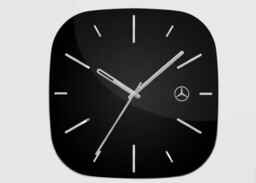 Mercedes-benz Genuine Wall Business Clock Elegant Black Silver